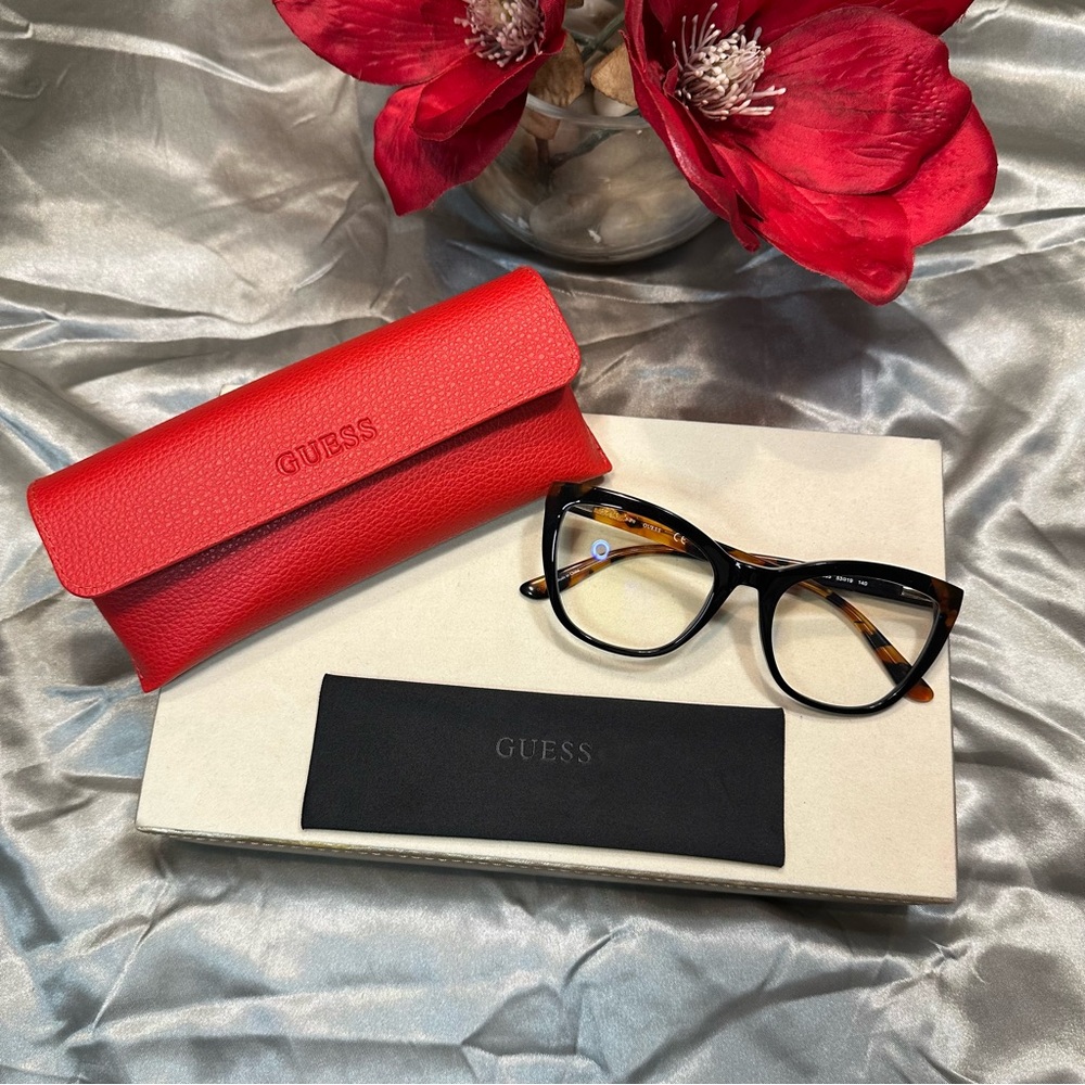 🌹GUESS • Women's Red • Blue Light Reading Glasses / PRESCRIPTION GLASSES